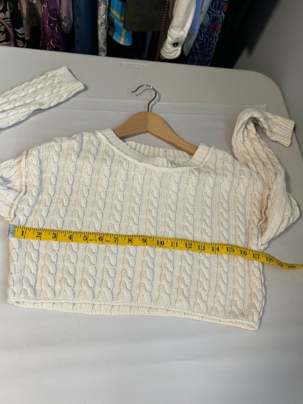 Free People Tuesday Coastal Cotton Cable Knit Cropped Sweater - Picture 8 of 11